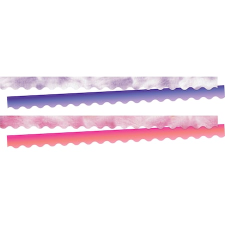 Barker Creek Tie-Dye & Ombr Pink & Purple Double-Sided Scalloped Trim, 52/set, PK52 4361